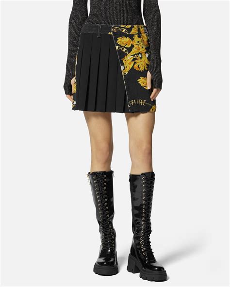 versace jeans skirt|versace pleated mini skirt.